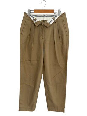 Alexander Wang Camel Khaki Pleated Tapered Tailored Trousers